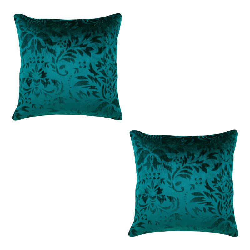 Kobe Damask Square Cushion, Green