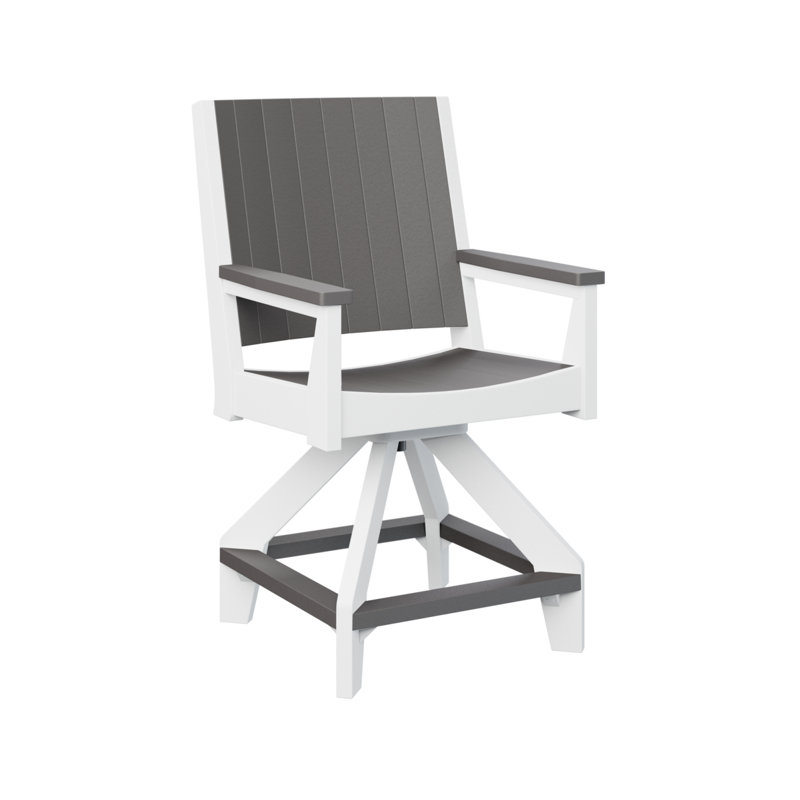 Fauteuil de comptoir pivotant Berlin Grey, Gris fumée, 21.5"