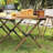 Portable Roll-Top Camping Table, 47.3" x 23.2" x 17.7" Rectangle Picnic Folding Table with Carry Bag