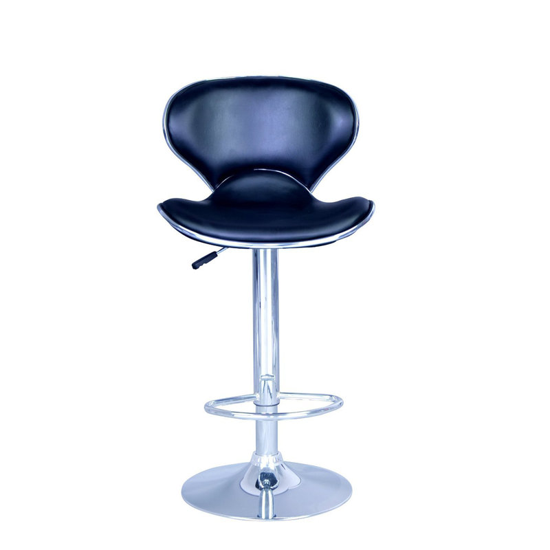 Claudine Swivel Upholstered Adjustable Height Counter Stool, Blue