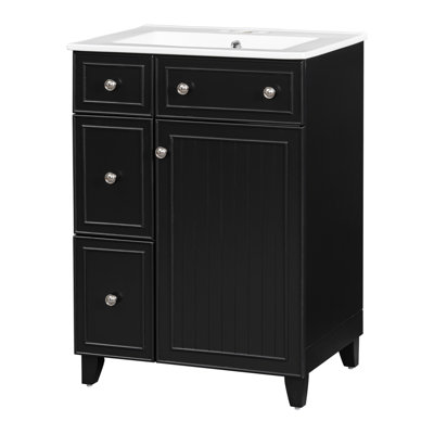 24-Inch Bathroom Vanity Cabinet with Ceramic Sink