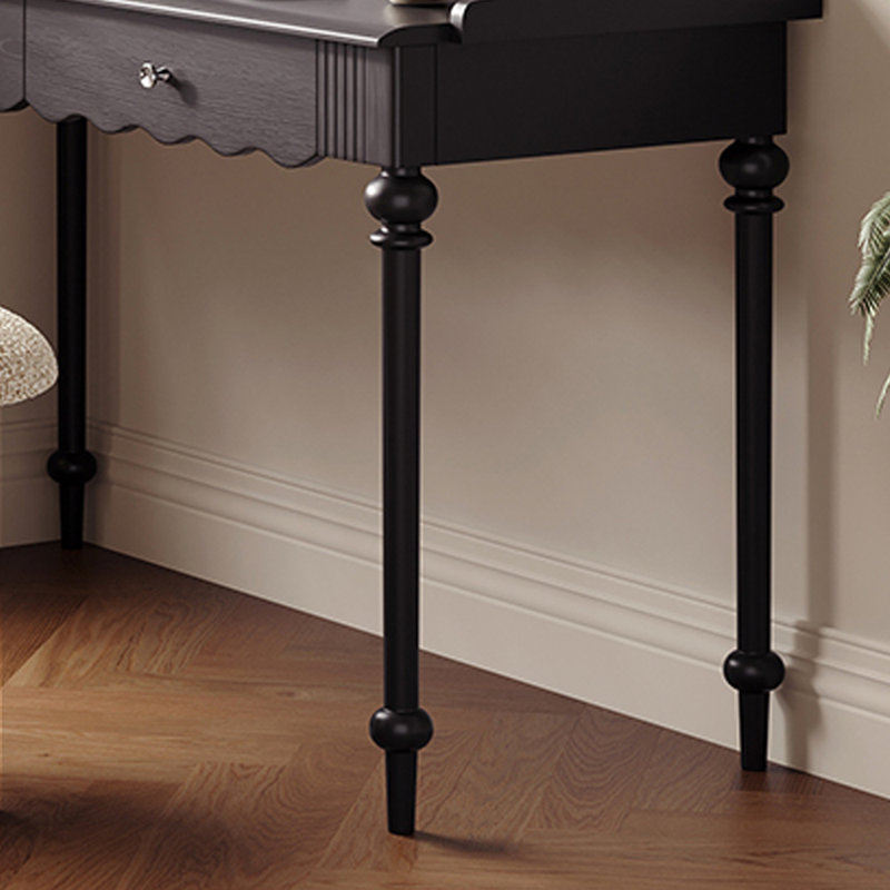 Bureau d'écriture à double tiroir noir de style français