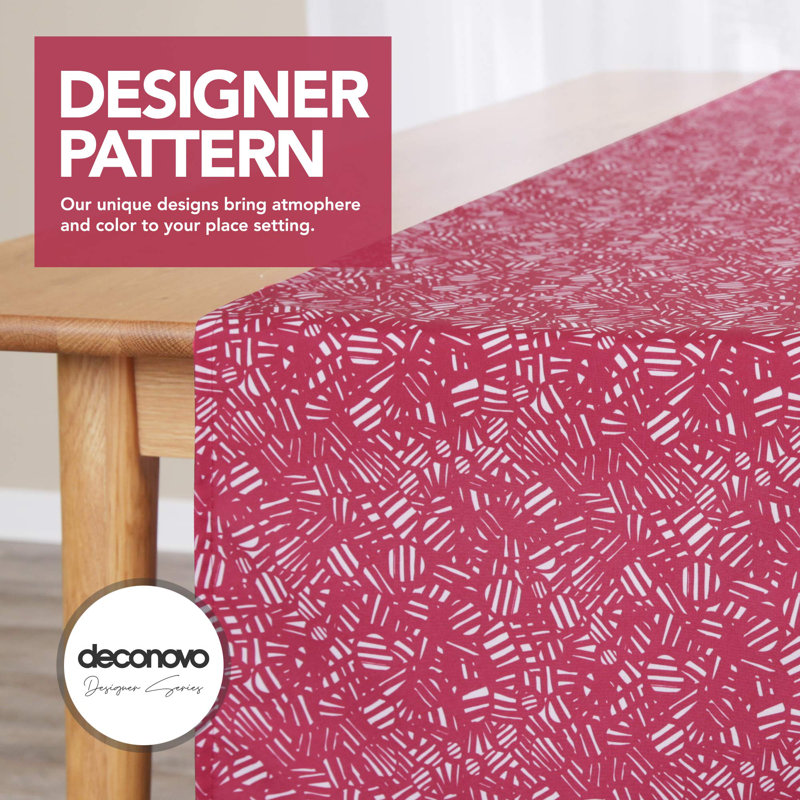 Home Decoration Water Resistant Table Runner Wipeable Tablecloth with Sketch Candy Pattern, 30cm x 275cm