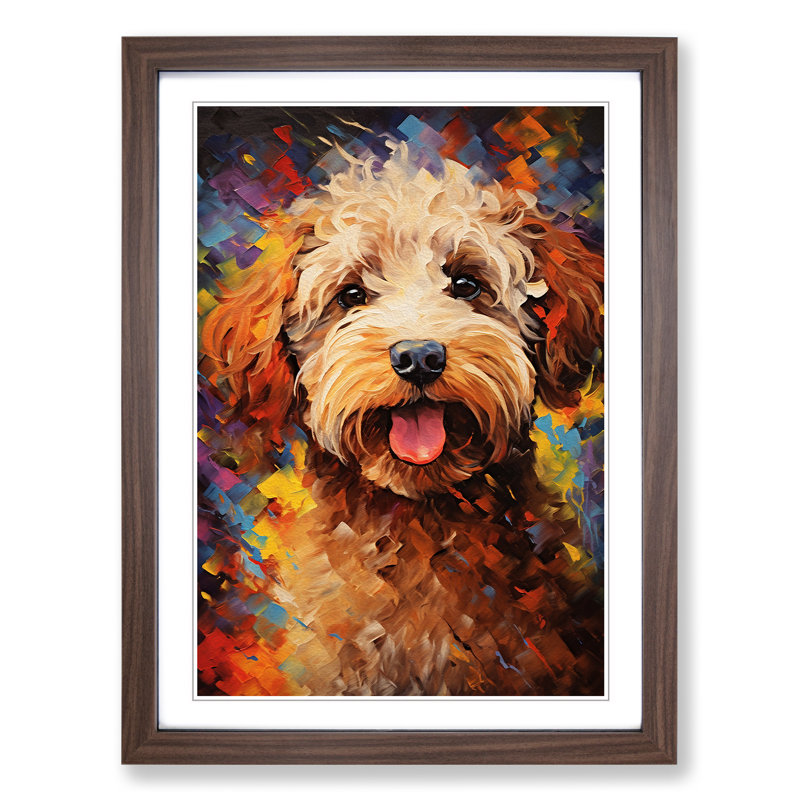 Single Picture Frame Print on Wood, Walnut Framed, 64cm H x 46cm W