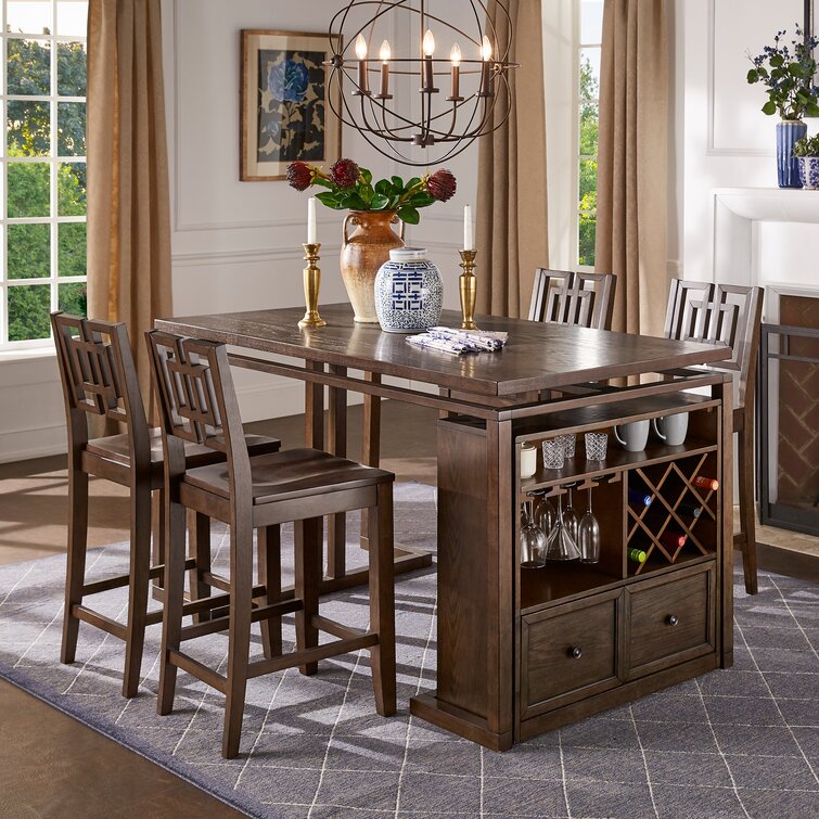 Lark Manor Linnea 7 - Piece Trestle Dining Set & Reviews | Wayfair