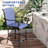 Of 2 Outdoor Bar Stools With , 360° Swivel Design, High Mesh Fabric, Steel Frame For Patio, Balcony, Poolside, Backyard, Navy Blue 2pcs Patio Chairs Formation, Rich