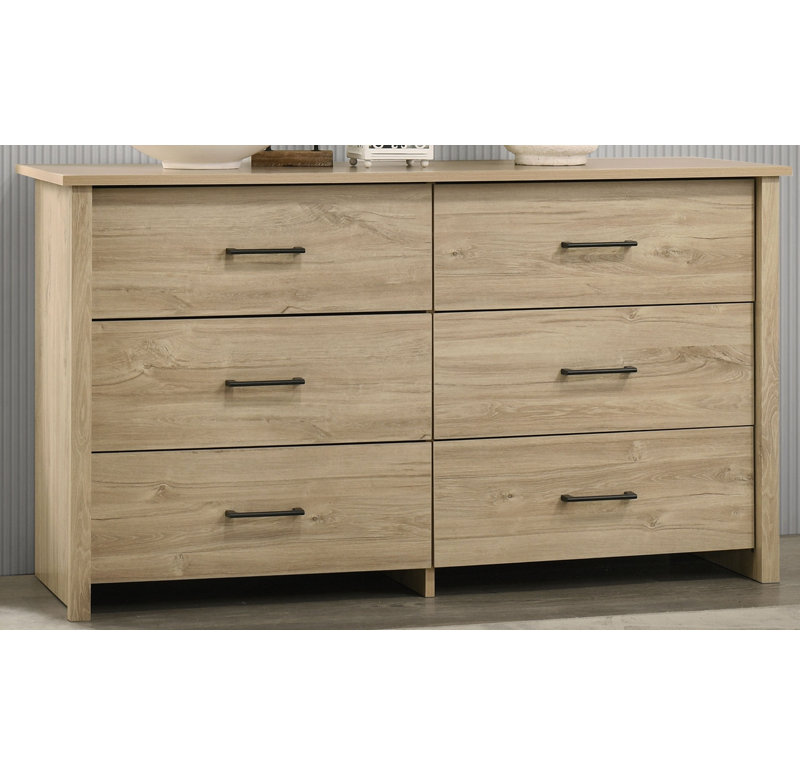 Commode à tiroirs et commode avec poignées, Chêne clair
