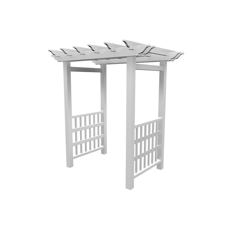 Springport White Vinyl Garden Arbor with Built-in Hooks
