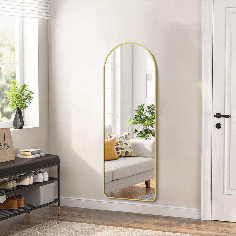 Metal Arch Dressing Mirror, 120 cm H x 40 cm W, Gold