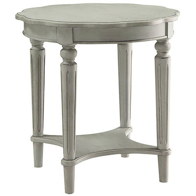 Table d'appoint en ardoise antique d'inspiration antique avec tablette inférieure et support, options de rangement élégantes