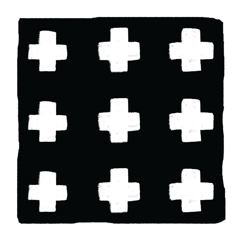 Swiss Cross Pattern - Wrapped Canvas Print, 30cm H x 30cm W x 3.8cm D