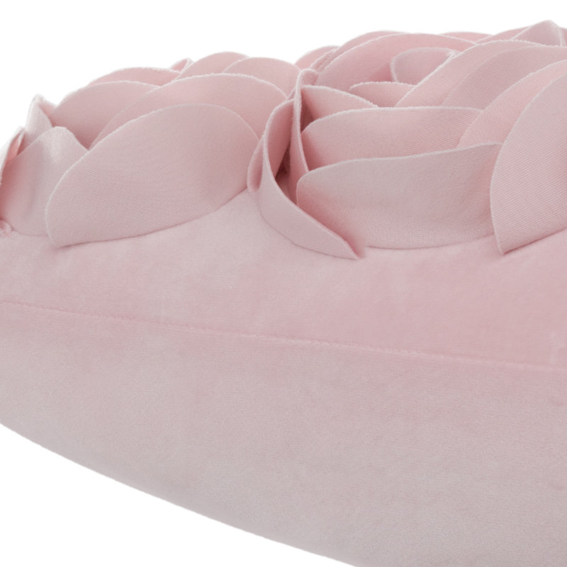  Appliqued Velvet Pillow Cover, Light Pink