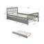 Lit simple avec lit gigogne, cadre de lit plateforme avec tête et pied de lit, pour un petit espace de vie dans la chambre à coucher, aucun sommier nécessaire-1913142725