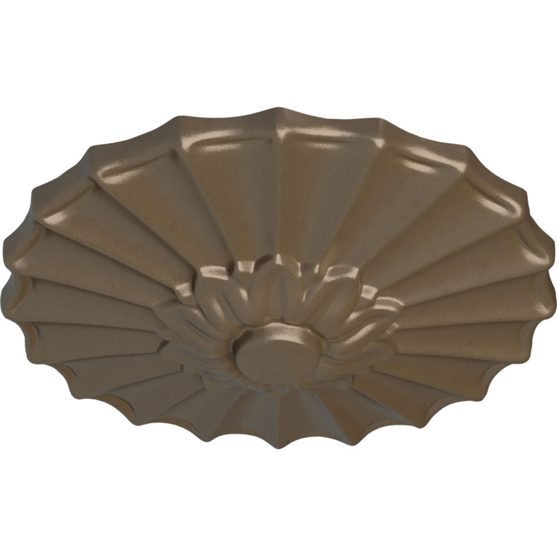 Médaillon de plafond l 9 po x P 1,375 po Shakuras, Argent chaleureux