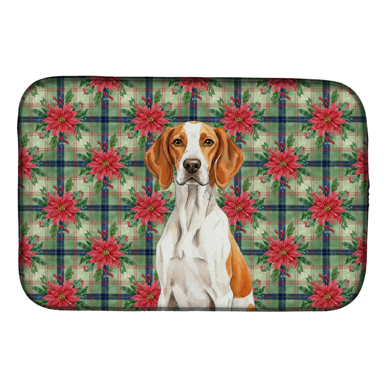 Tapis de séchage orange et blanc PoinsettIas
