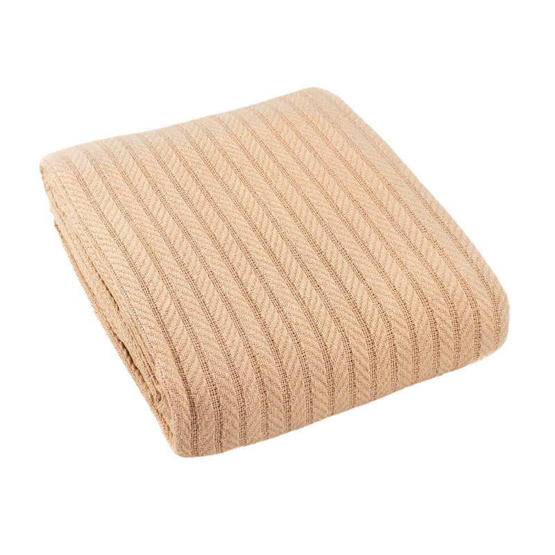 Couverture 100 % coton toutes saisons Suffren, Double / Grand, Brun clair