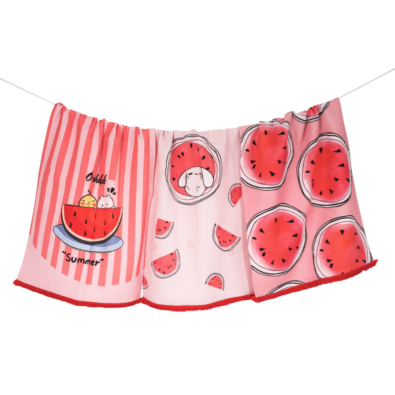 Sweet Summer Watermelon Cotton Kitchen Towel Set