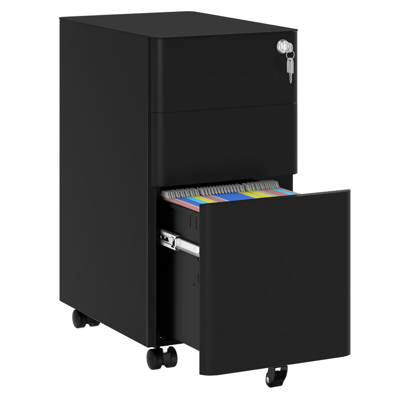 3 Drawer Filing Cabinet, Black