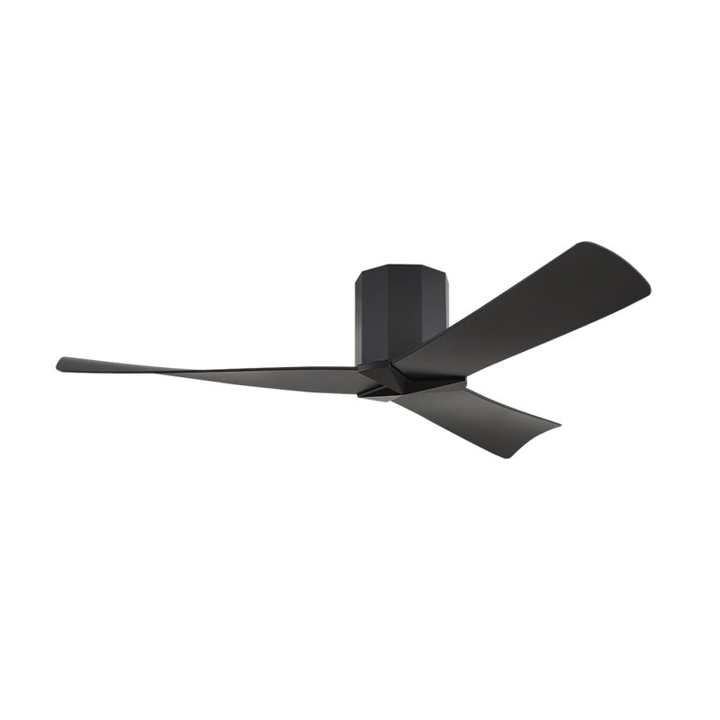 52 po Ventilateur de plafond encastré 3 pales ABS sans lumière, Noir, noir, noir, noir, Noir, noir, noir, noir