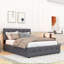 Grand lit plateforme tapissier 2 tiroirs Markeon-544026310