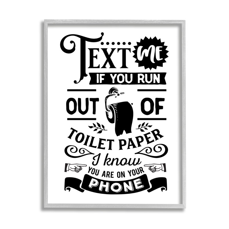 Texte pour papier de toilette, L 24 po x H 30 po, Estampe numérique Farmhouse