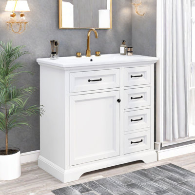 Meuble-lavabo 36 po avec comptoir en céramique