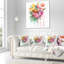 Coussin lombaire floral aquarelle