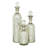 Glass Slim Bottle Silver Decorative Jars with Crystal Toppers Set