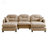 Modular Sectional U Shaped Couch With Ottoman, Premium Chenille Fabric, 2 Throw Pillows, High-Density Foam, Tufted Cushion Backrest, Easy Install, Fits Bedrooms, Reading Nooks-1091967084-1091967089