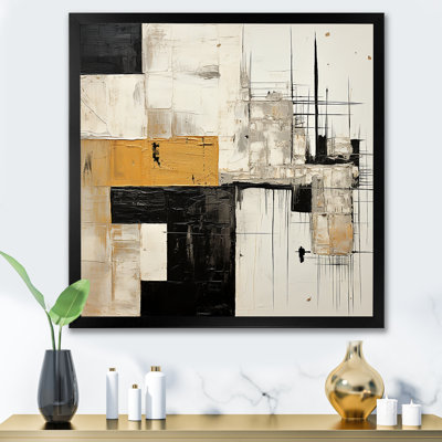 Beige et noir Divine Simplicity IV - peinture abstraite, art mural