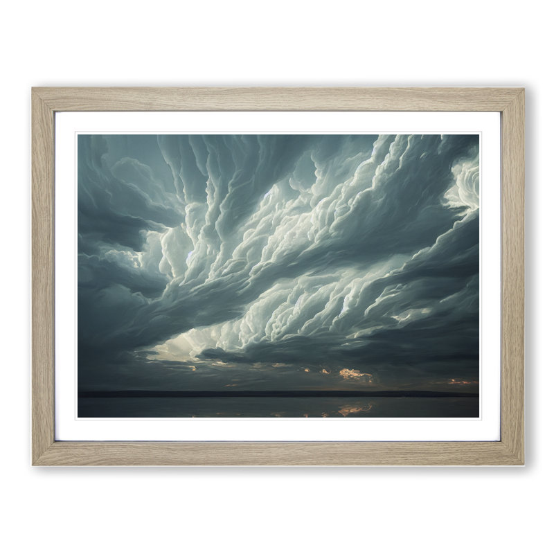 Splendorous Clouds - Framed Print, 46cm H x 64cm W x 2cm D, Oak