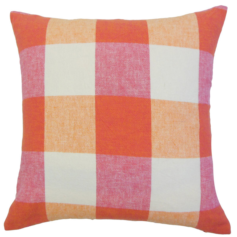 Plaid Linen Reversible Throw Pillow, Coal, 18" x 18"