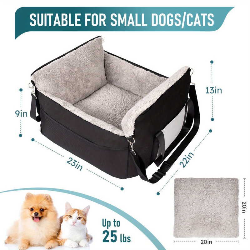 Siège de sécurité pour auto pour petits chiens / chats, confortable et sécuritaire, jusqu'à 25 lb