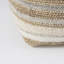 0H White/Taupe/Grey Striped Hemp And Cotton Pouf