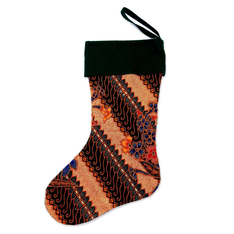 Chaussette de noël batik parang