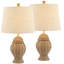 Lampe de table DEL en fer rustique bohémien à DEL 20,5 po Alahbasri, naturel / beige-92650733