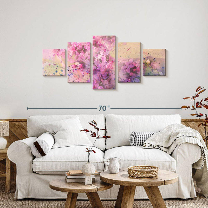 Fleurs de lilas, H 24 po x l 55 po