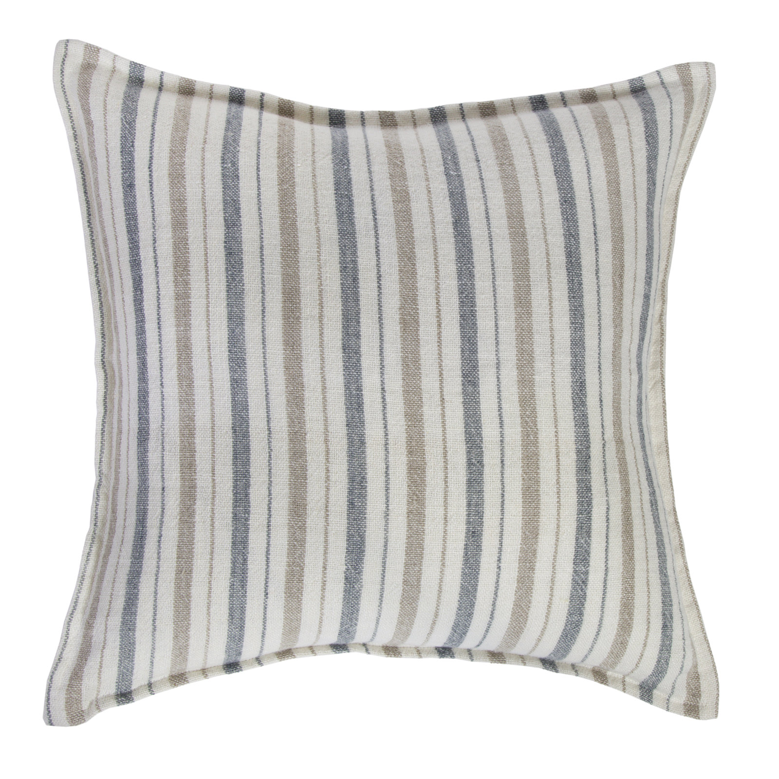 Naples Striped Linen Throw Pillow, 20" x 20", Square