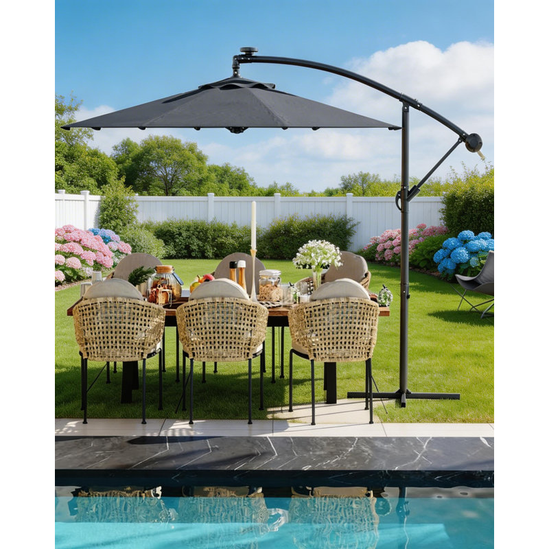 Cantilever Umbrella, with 360° Rotating, Gray