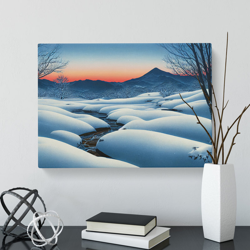 Sunset Winter Mountains - Wrapped Canvas, 50cm H x 76cm W x 3cm D