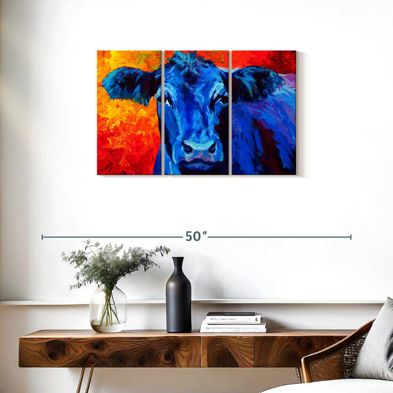 Brampt Blue Cow, 20" H x 33" W