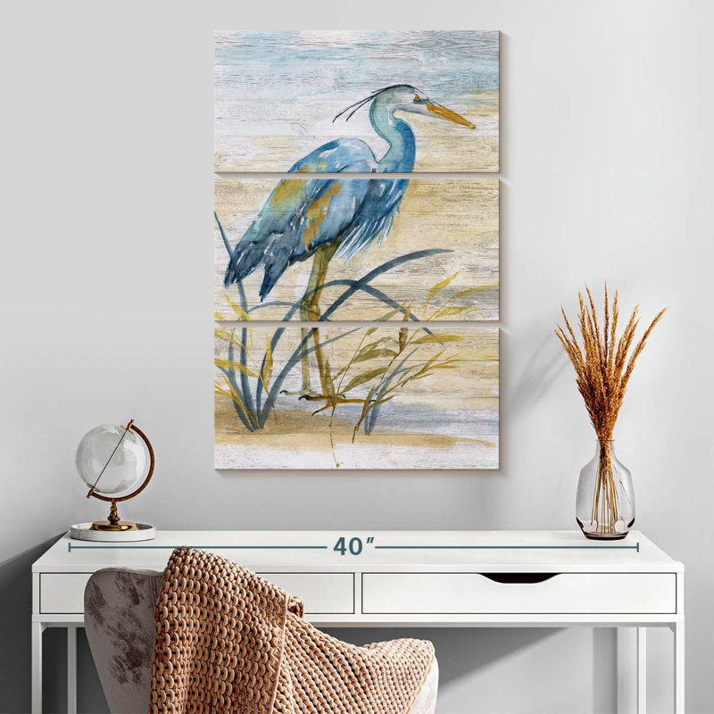 Héron bleu Brampt I, H 32 po x l 20 po