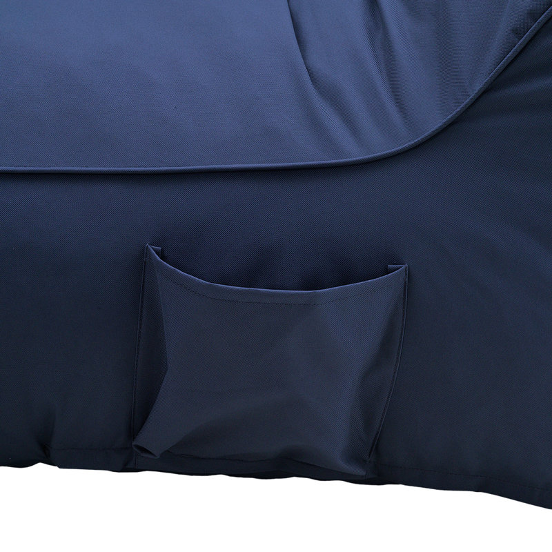 130 cm Linen Blend Bean Bag Chair, Blue