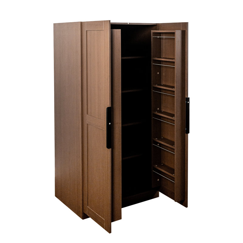 63,02 po, armoire de cuisine, noyer, grand buffet de rangement, salon, salle à manger