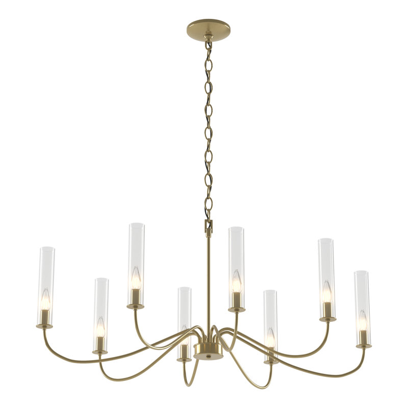 Grace 8 - Light Candle Style Classic/Traditional Chandelier, Modern Brass