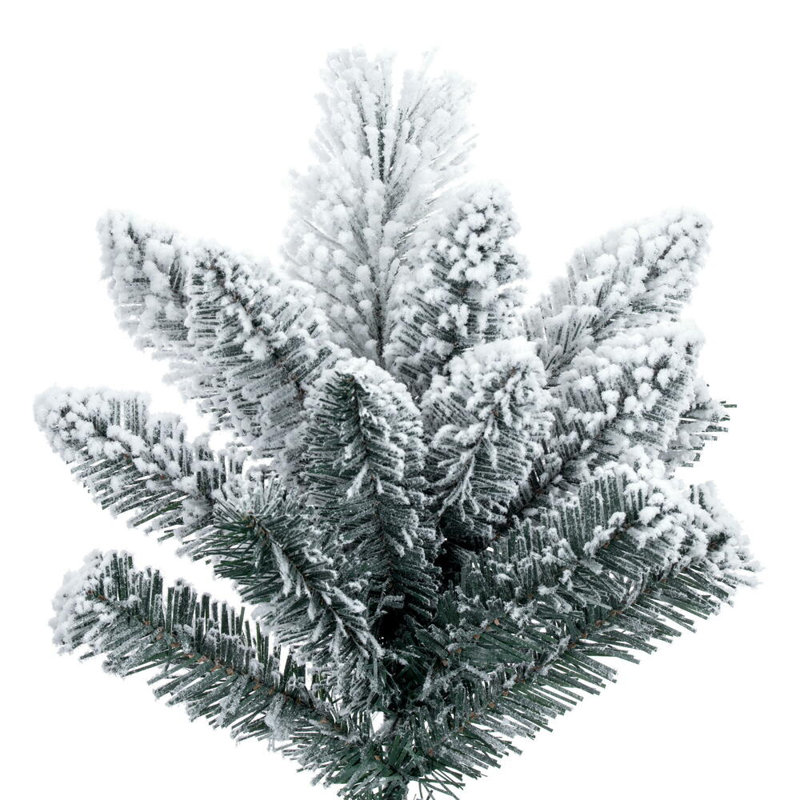  Arbre de Noël artificiel pin blanc enneigé 6 pi x 30 po avec 554 pointes réalistes en PE / PVC et base en métal, H 6 pi
