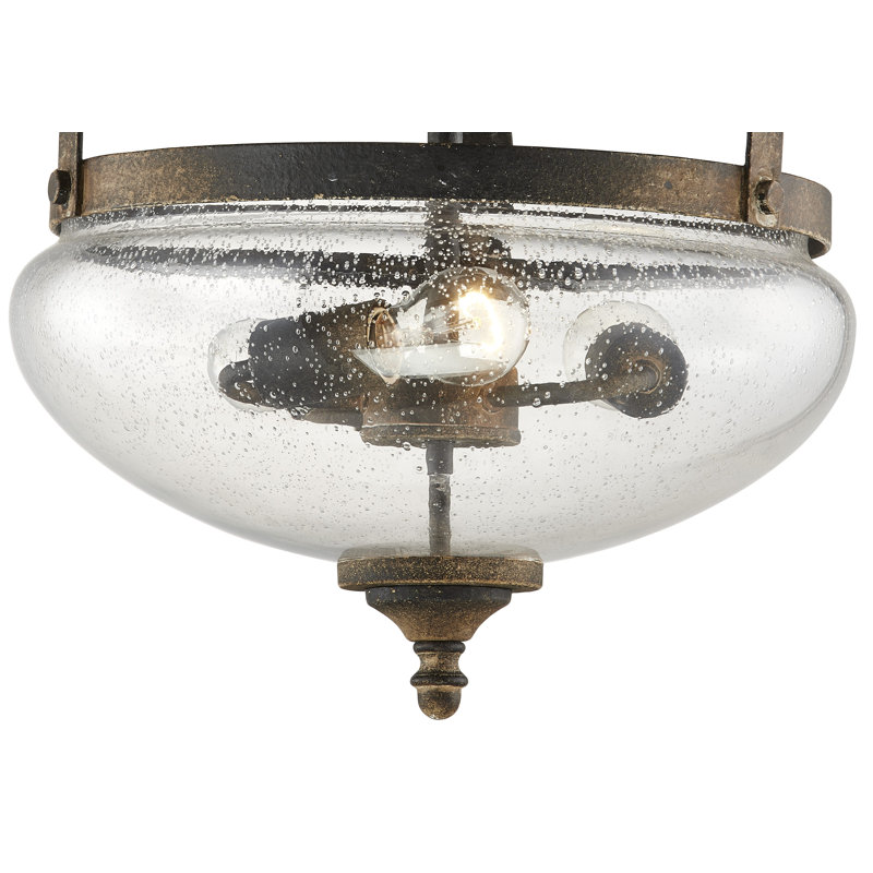 Amberle Seeded Glass Semi Flush Mount