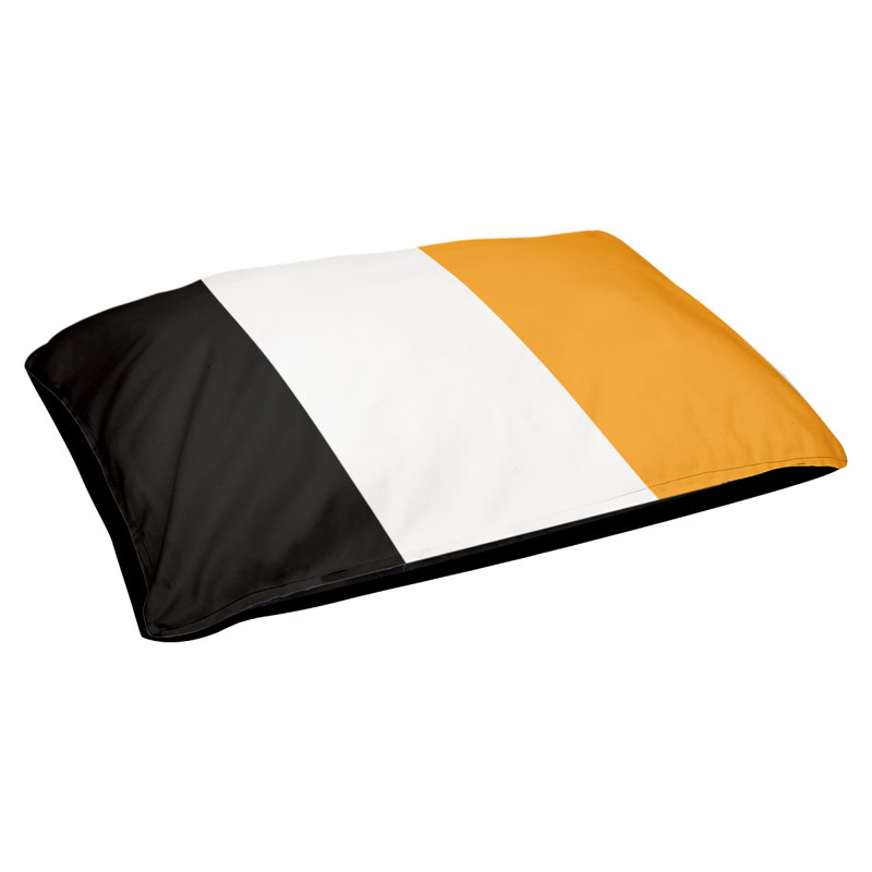 Coussin rectangulaire designer Los Angeles Anaheim, Grand (L 40 po x l 50 po), Noir / jaune