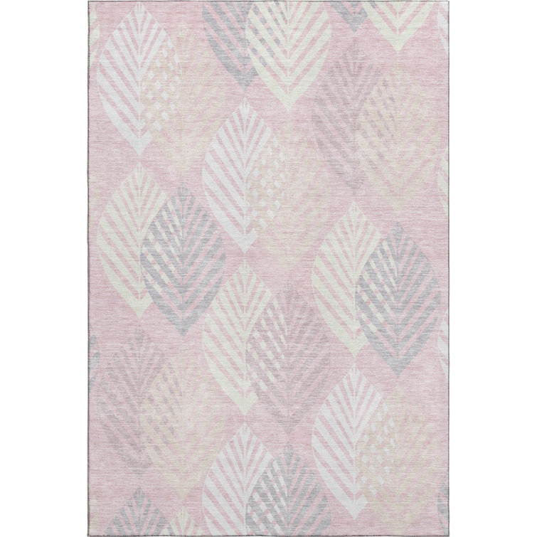 Premium Machine Washable Prisco Pink Rug