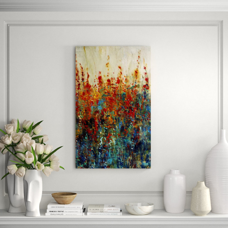 Wildflower Patch III Painting by Timothy O' Toole, 58" H x 36" W x 1.5" D, Knife Gel